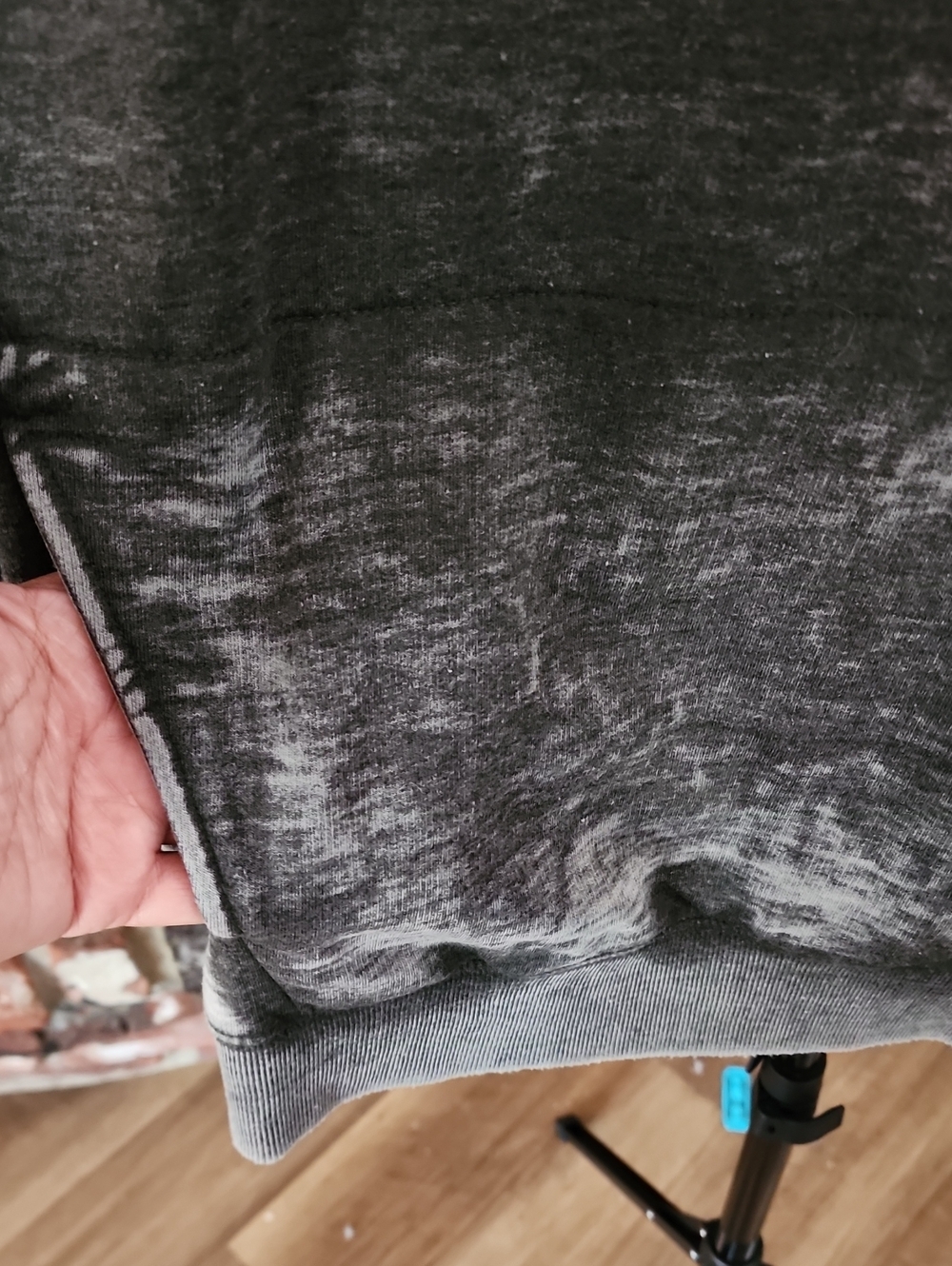 Free People Washed Charcoal Hoodie Oversized Sweatshirt Kangaroo Pocket Size S - Picture 4 of 9